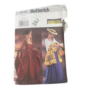 Butterick 3640 Sewing Pattern Size 12-16 Making History Historical Costume UNCUT